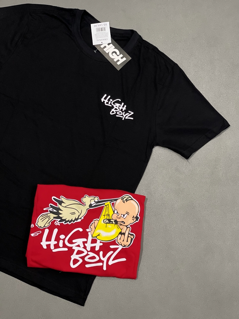 Camiseta High Boyz (Black/Red) Oversized